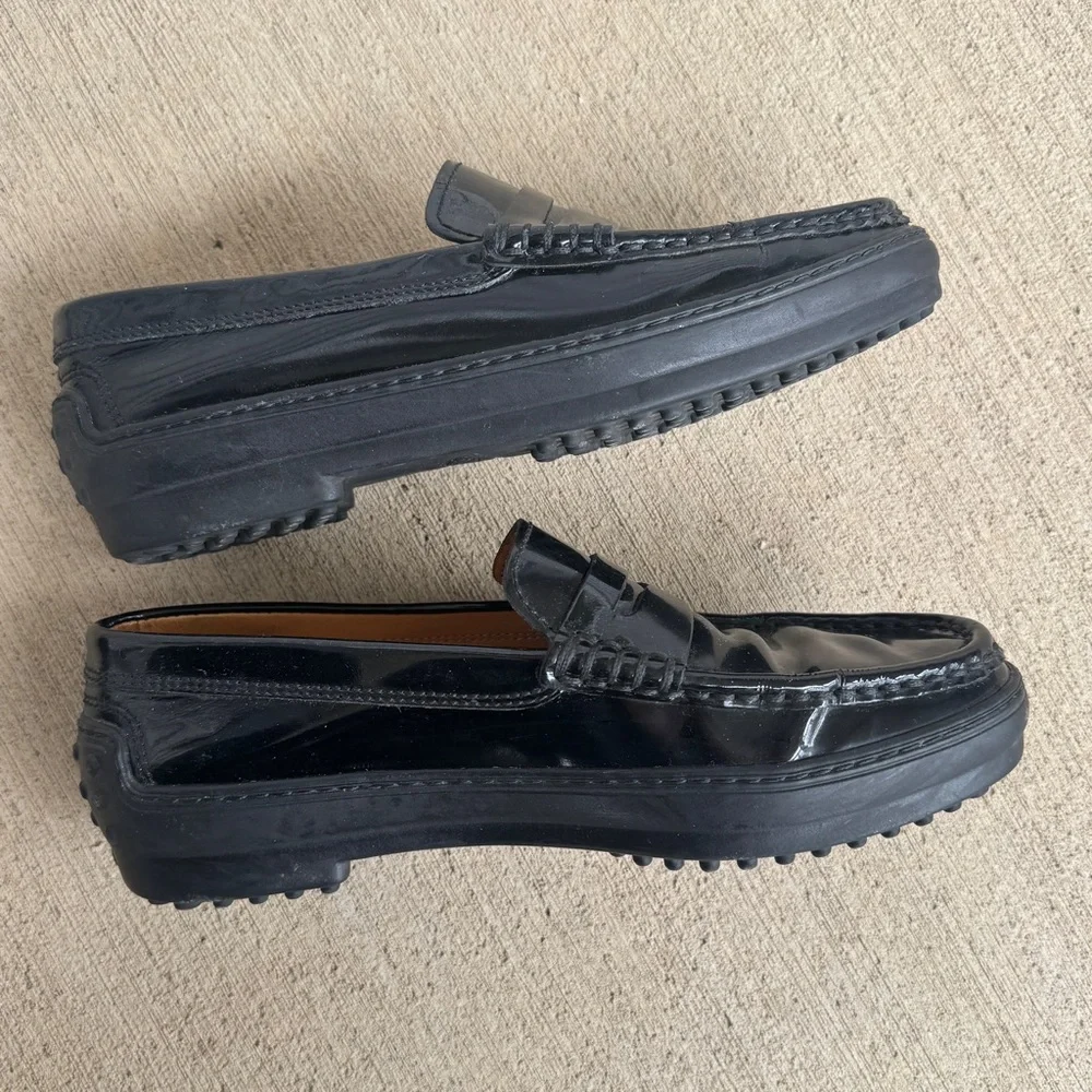 Tod’s Patent Leather Loafers Rubber Sole 7.5 - Picture 5 of 10